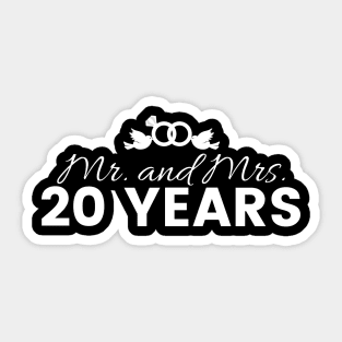 20th Wedding Anniversary Couples Gift Sticker